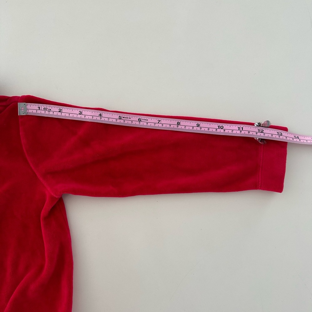 JACADI red velours pajamas with tartan collar in size 4 - Picture 5 of 13